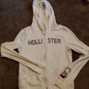 Cream colored Hollister light weight zip up